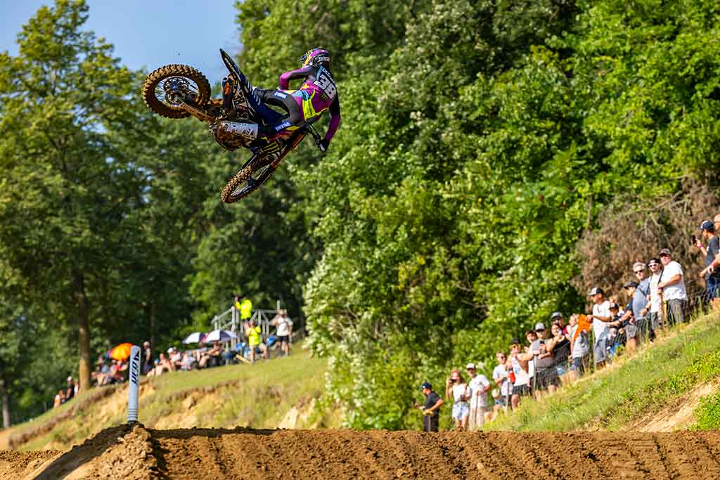 Monster Energy Yamaha Star Racing’s Haiden Deegan bounces back from a first-turn crash to earn his best result thus far aboard the YZ450F at the Spring Creek National