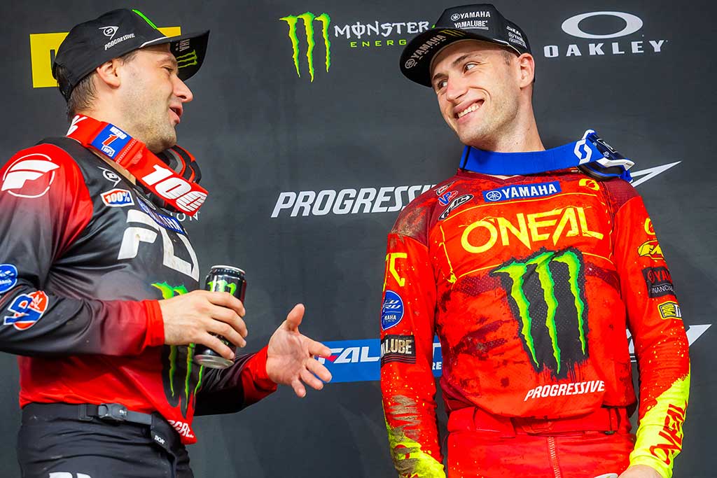 Monster Energy Yamaha Star Racing’s Cooper Webb earns a second consecutive runner-up finish, with Justin Cooper joining him on the podium in third
