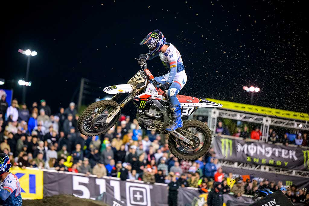 Cole Davies and Pierce Brown go 2-3 in 250SX East with Landen Gordon extending his SMX Next podium streak in punishing conditions at the Daytona Supercross