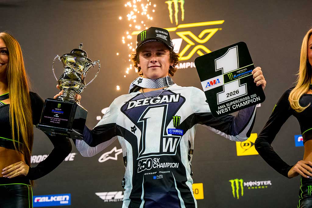 Monster Energy Yamaha Star Racing’s Haiden Deegan adds a sixth title to his stellar 250 career, securing the crown early with a dominant win at St. Louis Supercross