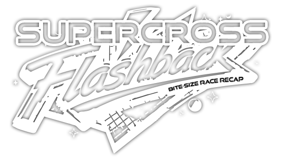 Supercross Flashback in a 90's retro style badge